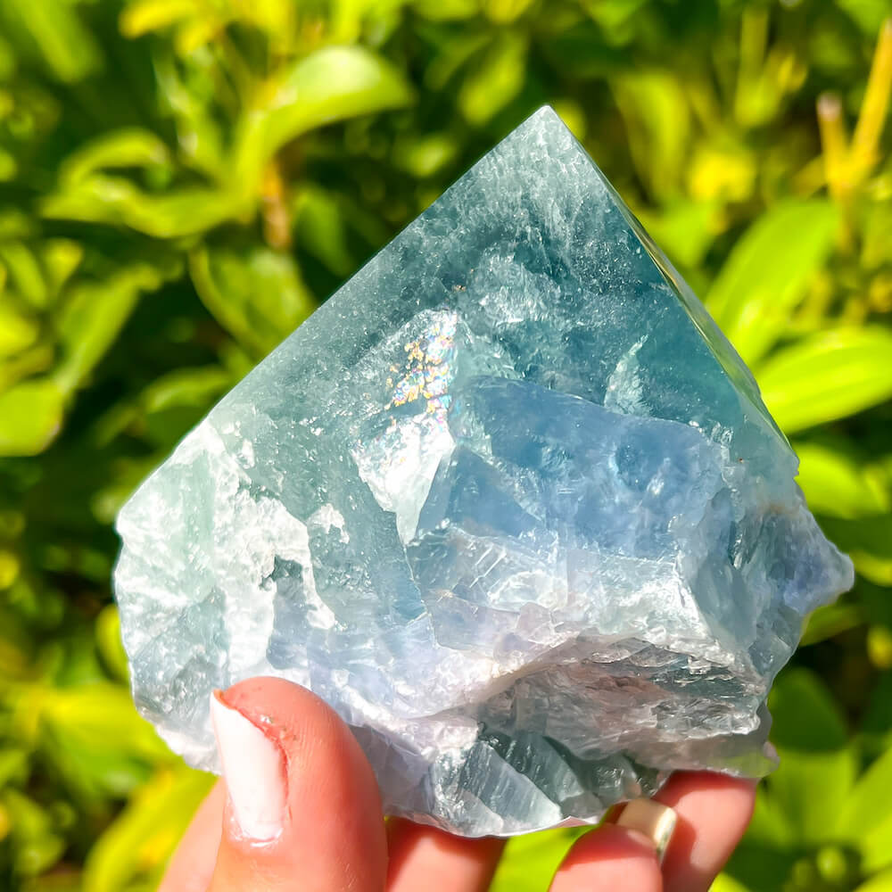 Fluorite Power Point - Looking for a Polished Point - Stone Points - Crystal Points - Power Point - Crystal Point Large - Crystal Point Tower - Stone Point? MagicCrystals.com has a wide variety of crystal points to power you grid!. These are used as an Alter Crystal Tower.  Magic Crystals offers free shipping! Crystal Grid 