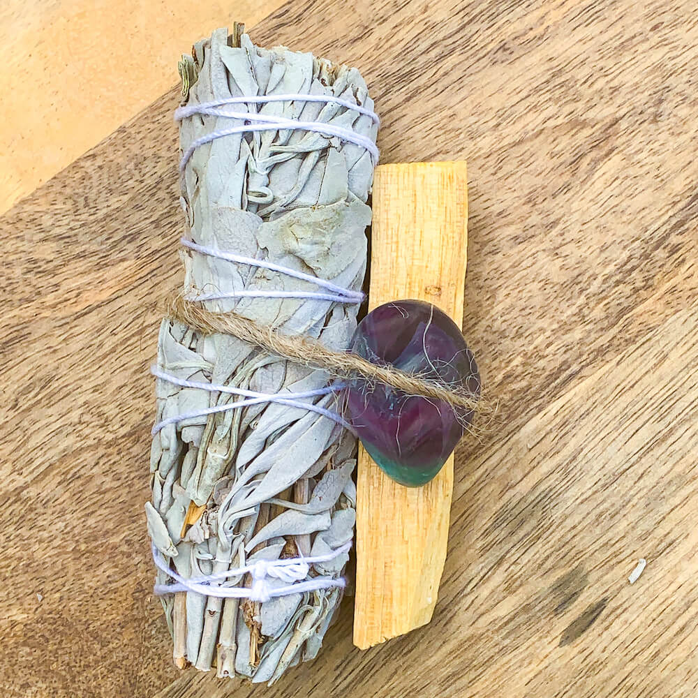 Looking for, where can I buy White Sage, Palo Santo sticks, and Fluorite? Shop at Magic Crystals for Fluorite Smudge Bundle - Palo Santo, Sage - Fluorite - Space Clearing - Home Cleansing Kit - Neutralizes Negative Energy & Stress Smudge Bundle - Meditation. Smudging for Cleansing and Clearing Your Home, Clearing Nega…
