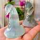 Fluorite Witch-Hat. Looking for Carved Gemstone? Shop at Magic Crystals for Beautiful Crystal Witch Caps made of genuine Fluorite, Opalite, Amethyst, Clear Quartz, Black Obsidian. Gemstone Hand Carved Wizard Magic Hat Statue Decoration, Reiki Healing Quartz Sculpture, Powwow Hat. Home Decor. Gemstone 2" - Witches Hat.
