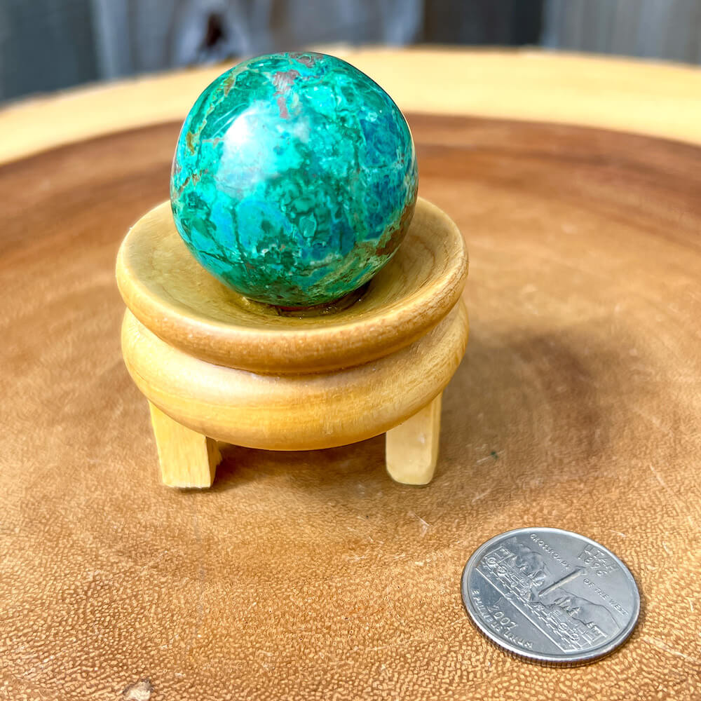 Looking for Genuine Chrysocolla Carving - C? Shop at Magic Crystals for Genuine Malachite on Chrysocolla Sphere - Malachite and Chrysocolla Carved Sphere - Malachite and Chrysocolla from Peru, Chrysocolla polished sphere, Natural Stone Beautiful Quality Polished Malachite, Chrysocolla Gemstone.