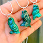 Malachite Owl Pendant Necklace - Malachite Jewelry at Magic Crystals. Malachite stimulates the heart chakra. Makes a perfect Valentine's day gift or Christmas Present. Malachite is ideal for burning through the fog of emotional confusion. Heart chakra stones - heart chakra crystals - malachite jewelry