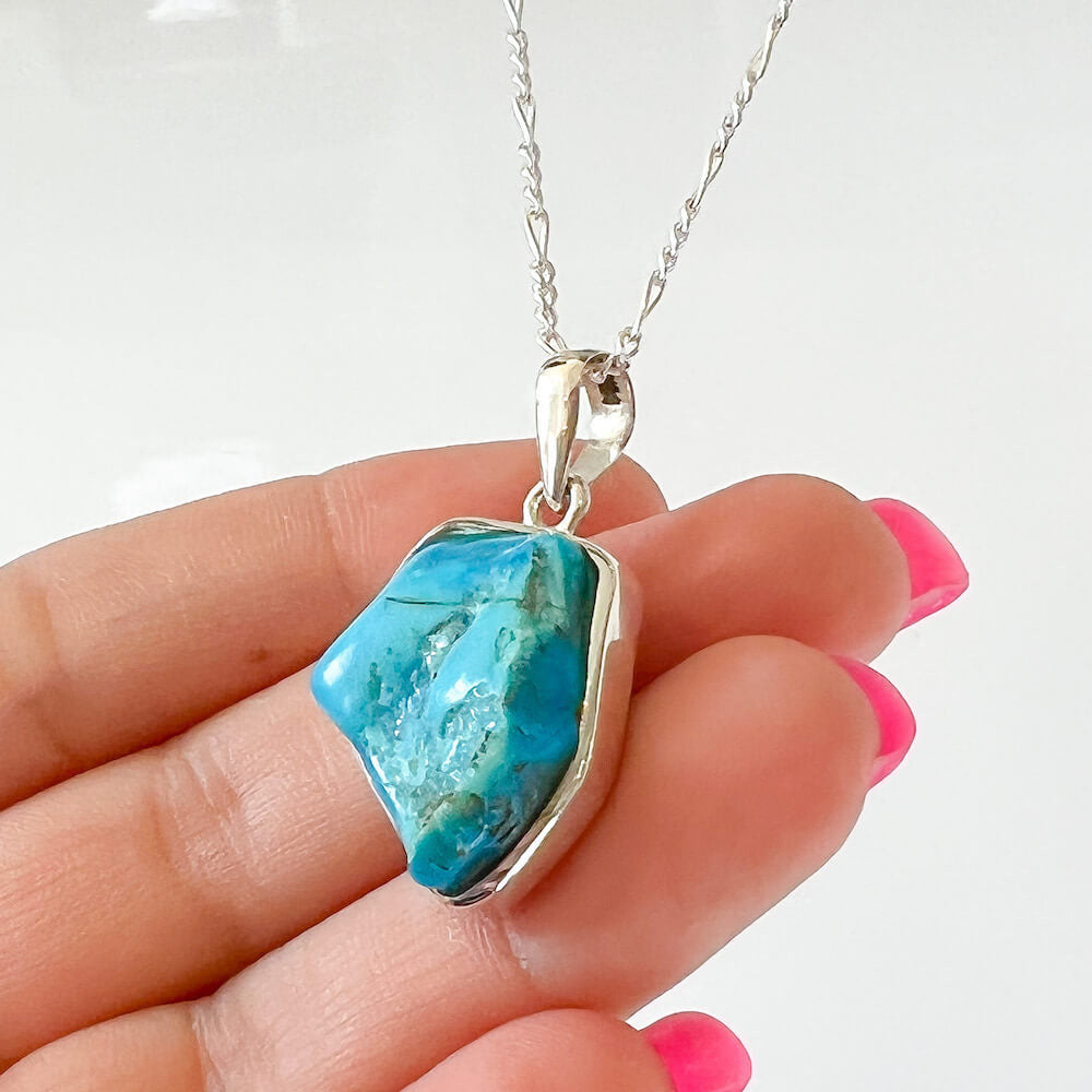 Kingman Blue Turquoise Sterling Silver Necklace