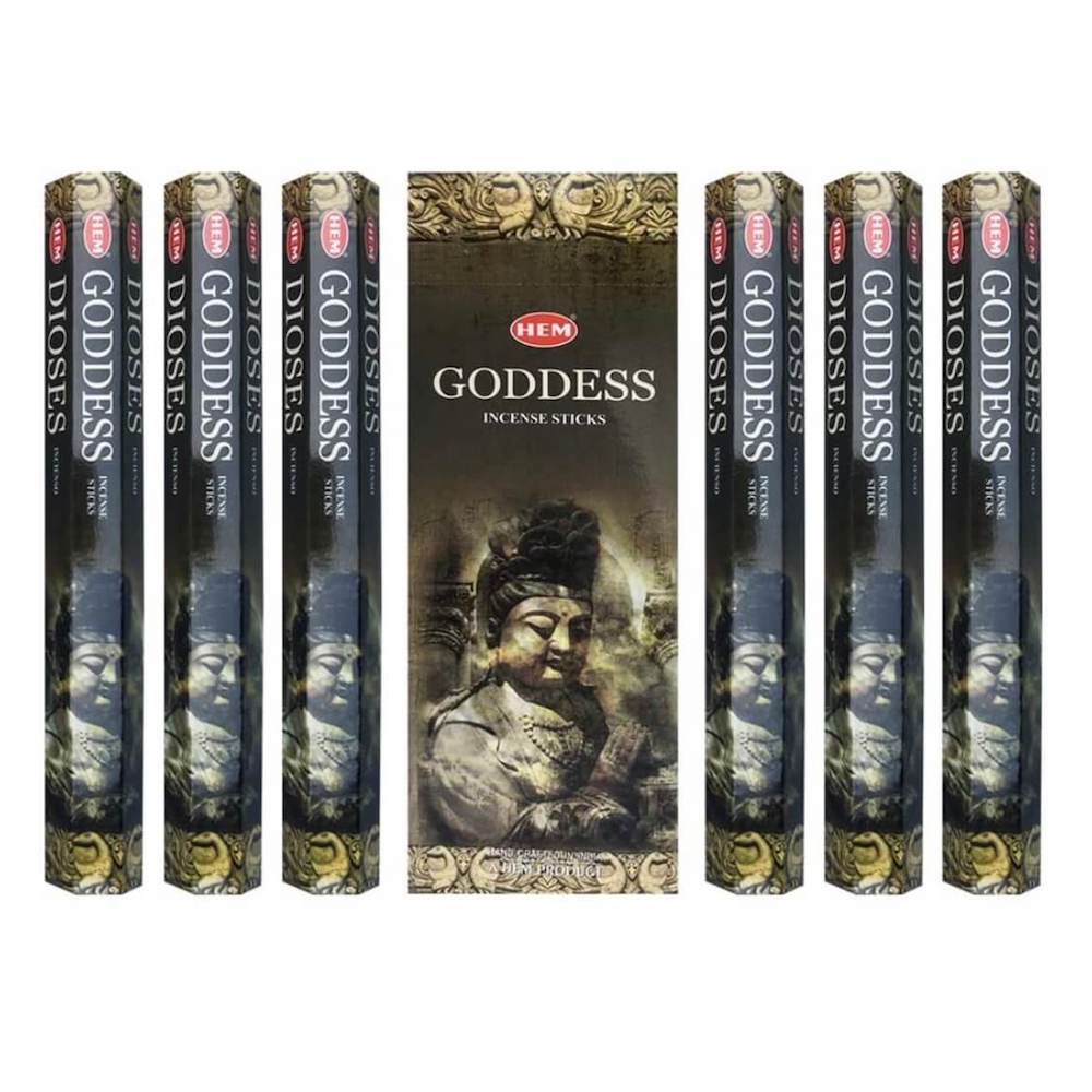 Shop for Hem Goddess Incense Sticks Natural Fragrance at Magic Crystals. Free Shipping Available. 6 tubes of 20 sticks, 120 sticks total. Quality Incense. Hem is known throughout the world for producing traditional incense made from quality woods, flowers, resins, and essential oils.
