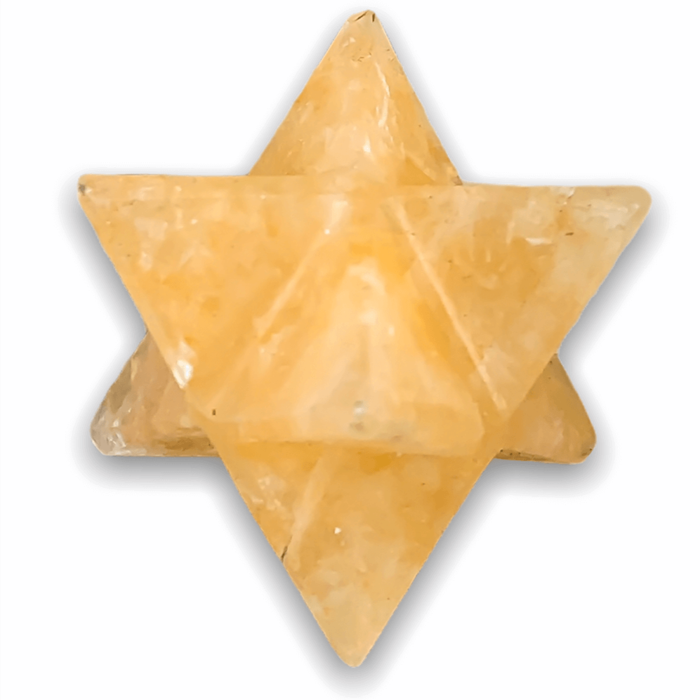 Golden-Healer Quartz Merkaba Crystal Protection Sacred Meditation Energy Generator. Gemstone Merkaba Star - Magic Crystals.
