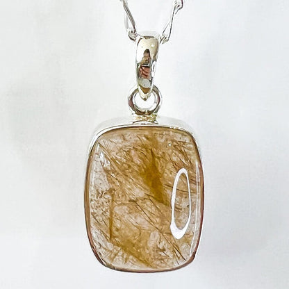 Golden Rutilated Quartz Sterling Silver Necklace