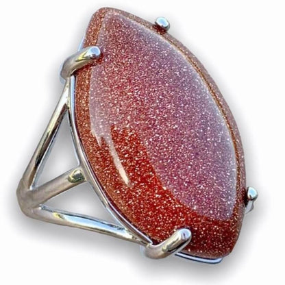 Goldstone-Crystal-Ring. Natural Stone Ring at MagicCrystals.com by Magic Crystals