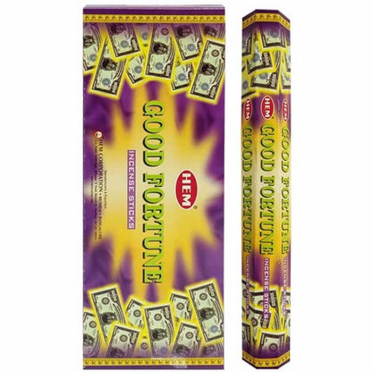 HEM Good Fortune Incense Sticks | HEM Good Fortune - Magic Crystals. Free Shipping Available. 6 tubes of 20 sticks, 120 sticks total. Quality Incense. Hem is known throughout the world for producing traditional incenses made from quality woods, flowers, resins, and essential oils.