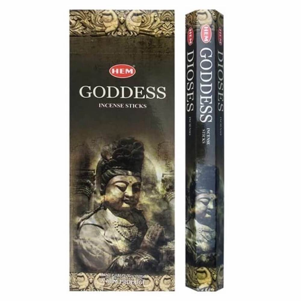 Shop for Hem Goddess Incense Sticks Natural Fragrance at Magic Crystals. Free Shipping Available. 6 tubes of 20 sticks, 120 sticks total. Quality Incense. Hem is known throughout the world for producing traditional incense made from quality woods, flowers, resins, and essential oils.