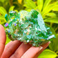 Dark Deep Green Aura Quartz Crystal Cluster