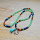 Green-Aventurine-7-Chakra-Prayer-Necklace. Shop beautiful hand crafted Seven Chakra Payer Mala Beads Necklace, Chakra Jewelry. High quality Prayer Beads Necklace at Magic Crystals. Magiccrystals.com Inspiring People To Practice Yoga and Meditation. Check out our Mala Necklaces Collection. Mala beads are a string of beads that are used in a meditation practice.