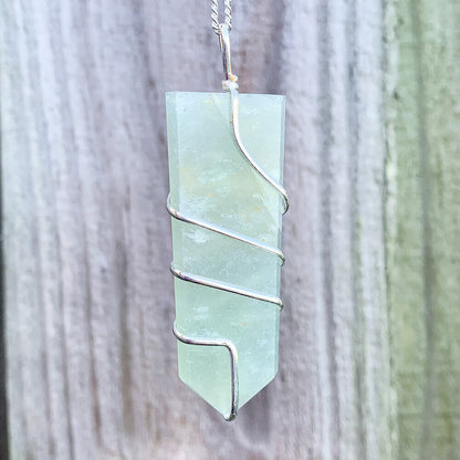    Green-Aventurine-Flat-Obelisk-Pendant.  Looking for a handmade Gemstone Obelisk Necklace? Find the best quality  Obelisk Wire Wrap Pendant w/ Plated Chain,  Wire Wrapped Necklace, Obelisk jewelry, Wire Wrap necklaces, Crown Chakra, Healing when you shop at Magic Crystals. FREE SHIPPING available. Rose Quartz  Flat Point In Silver Spiral Pendant.