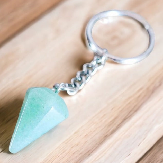 Green Aventurine Point Keychain. Green Aventurine Keychain. Aventurine is one of the most powerful crystals for money. Green Aventurine Gemstone Keychain - Crystal Keychain at Magic Crystals. Double Point Keychains. Shop with free shipping available. We carry a wide variety of cat eyes keychains, gemstones, bracelets, earrings and handmade jewelry. 