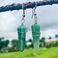 Looking for a Unique Green Aventurine Stone Double Point Earring? Find Natural Green Aventurine earrings. Green Aventurine Jewelry when you shop at Magic Crystals. Natural Green Aventurine Crystal Healing wired-wrapped earrings. Green Aventurine crystal point dangle earrings