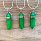 Double Point Gemstone Necklace - Green Jasper. Looking for a handmade Crystal Jewelry? Find genuine Double Point Gemstone Necklace when you shop at Magic Crystals. Crystal necklace, for mens and women. Gemstone Point, Healing Crystal Necklace, Layering Necklace, Gemstone Appeal Natural Healing Pendant Necklace. Collar de piedra natural unisex.