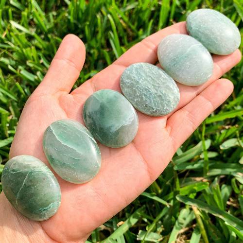 Looking for natural green kade palm stone? Shop at magiccrystals.com . Magic Crystals carries Jade Palmstones - Meditation Stones - Green Jade Palm Stones with FREE SHIPPING AVAILABLE. Empathetic, supporting and glowing with soft, pretty color, this Jade palm stone is a wonderful crystal gift for someone you love.