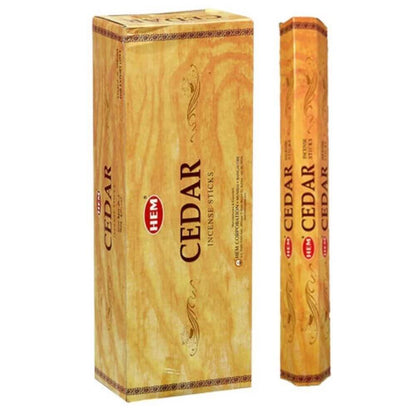 HEM Cedar Incense | HEM Cedro Incienso - Magic Crystals. Free Shipping Available. 6 tubes of 20 sticks, 120 sticks total. Quality Incense. Hem is known throughout the world for producing traditional incenses made from quality woods, flowers, resins, and essential oils.