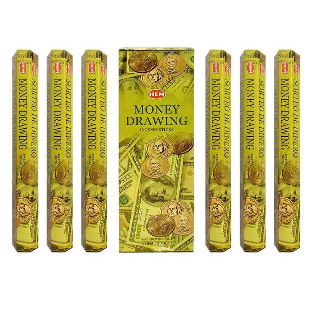 Free Shipping Available. Shop for Hem Money Drawing Incense Sticks Natural Fragrance - Sorteo De Dinero Incienso at Magic Crystals. 6 tubes of 20 sticks, 120 sticks total. Quality Incense. Hem is known throughout the world for producing traditional incenses made from quality woods, flowers, resins, and essential oils.