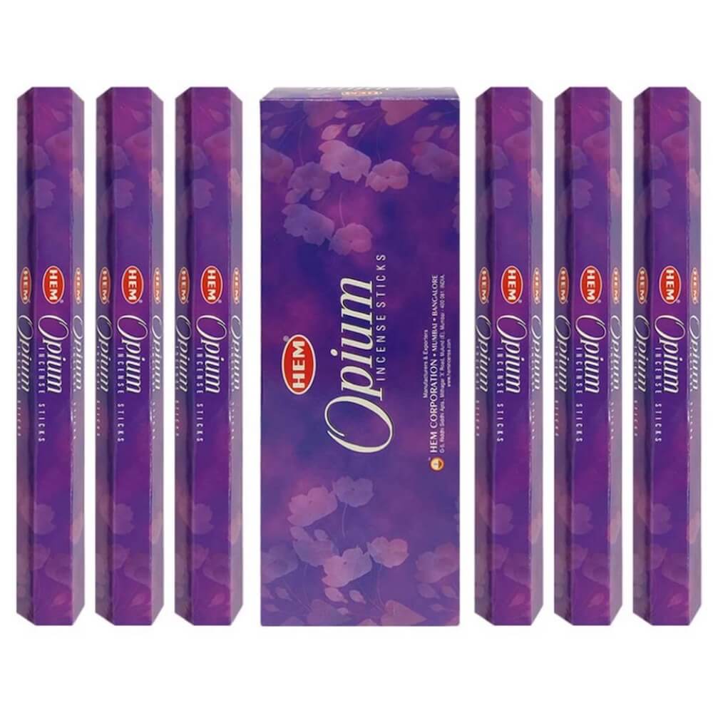 Free Shipping Available. Shop for Hem Opium Incense Sticks Natural Fragrance - Incienso Opio at Magic Crystals. 6 tubes of 20 sticks, 120 sticks total. Quality Incense. Hem is known throughout the world for producing traditional incenses made from quality woods, flowers, resins, and essential oils.