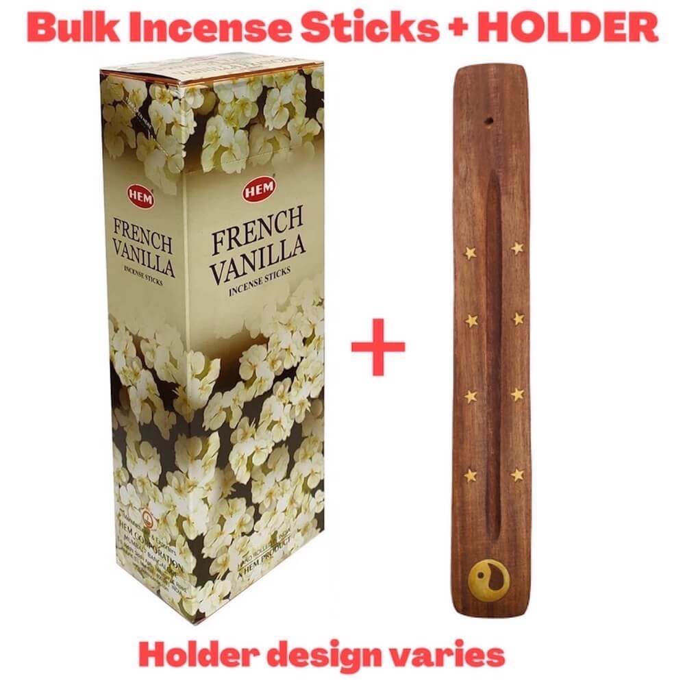 HEM French Vanilla Incense Sticks | Vainilla Incienso - Magic Crystals. Free Shipping Available. 6 tubes of 20 sticks, 120 sticks total. Quality Incense. Hem is known throughout the world for producing traditional incenses made from quality woods, flowers, resins, and essential oils.