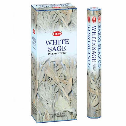 Free Shipping Available. Shop for Hem White Sage Incense Sticks Natural Fragrance - Incienso Salbio Blanco at Magic Crystals. 6 tubes of 20 sticks, 120 sticks total. Quality Incense. Hem is known throughout the world for producing traditional incenses made from quality woods, flowers, resins, and essential oils.