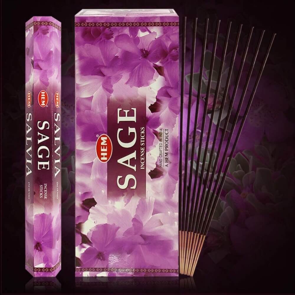 Free Shipping Available. Shop for Hem Sage Incense Sticks Natural Fragrance - Incienso salvia at Magic Crystals. 6 tubes of 20 sticks, 120 sticks total. Quality Incense. Hem is known throughout the world for producing traditional incenses made from quality woods, flowers, resins, and essential oils.