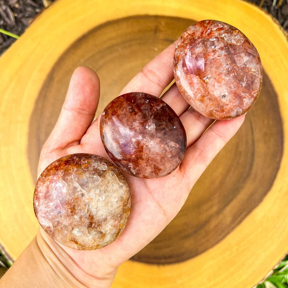 Looking for Crystal Palm Puffy Stone? Shop for Worry Stone, Crystals and palm Stones, Pocket Stone, Natural, Polished at Magic crystals. FREE SHIPPING available. They can also be easily transported or even carried with you as you go about your day.Hematoid-Quartz-Crystal-Palm-Stone0