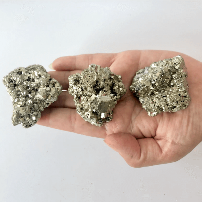 Shop from Magic Crystals One Pyrite Quality Rough Pyrite Chunks from Peru.  Pyrite Cluster Raw. Money Crystal. Abundance Crystal. Anxiety Crystal. Pyrite Stone. Natural Pyrite Chunk. Pyrite Crystal. Pyrite Chunk on Stand specimens. FREE SHIPPING AVAILABLE. Energy crystal - energy stone - raw pyrite crystal.