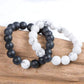 Howlite and Black Onyx Stone Couple Bracelet Set - Magic Crystals