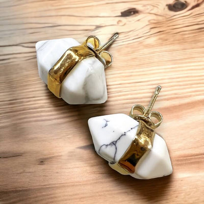 Natural Double Terminated Stud Gemstone Earrings