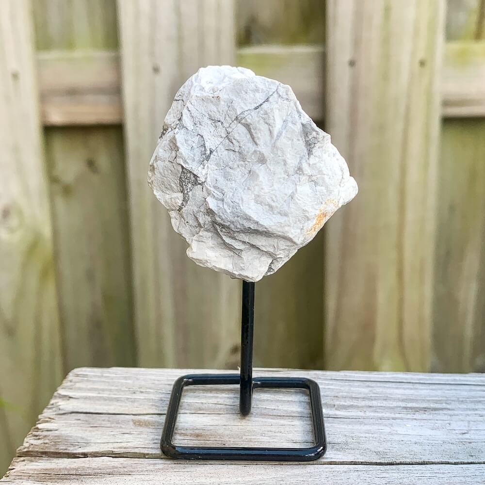 Rough Howlite Crystal on Stand for Calming & Decor | Magic Crystals