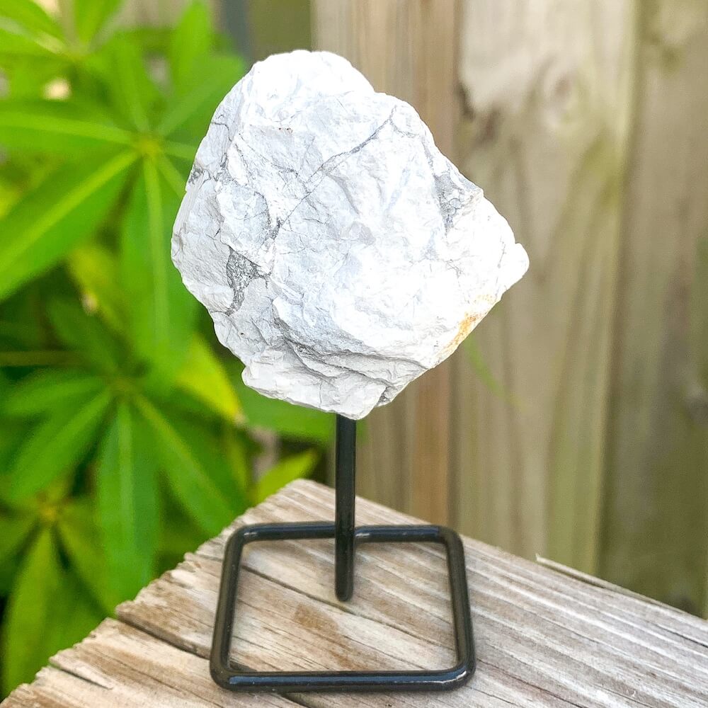 Rough Howlite Crystal on Stand for Calming & Decor | Magic Crystals