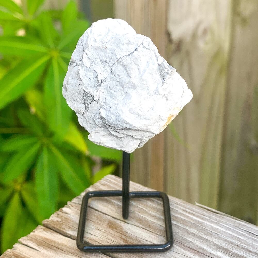 Shop from Magic Crystals One Howlite Rough Druzy Howlite Metal Stand, Howlite Chunk on Stand, Point on Stand Pin, Howlite Protect Stone, Rough Howlite, Raw Howlite! We carry a wide variety of clear quartz gemstones, Howlite, and quartz specimens. FREE SHIPPING AVAILABLE.