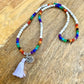 Howlite--7-Chakra-Prayer-Necklace. Shop beautiful hand crafted Seven Chakra Payer Mala Beads Necklace, Chakra Jewelry. High quality Prayer Beads Necklace at Magic Crystals. Magiccrystals.com Inspiring People To Practice Yoga and Meditation. Check out our Mala Necklaces Collection. Mala beads are a string of beads that are used in a meditation practice.