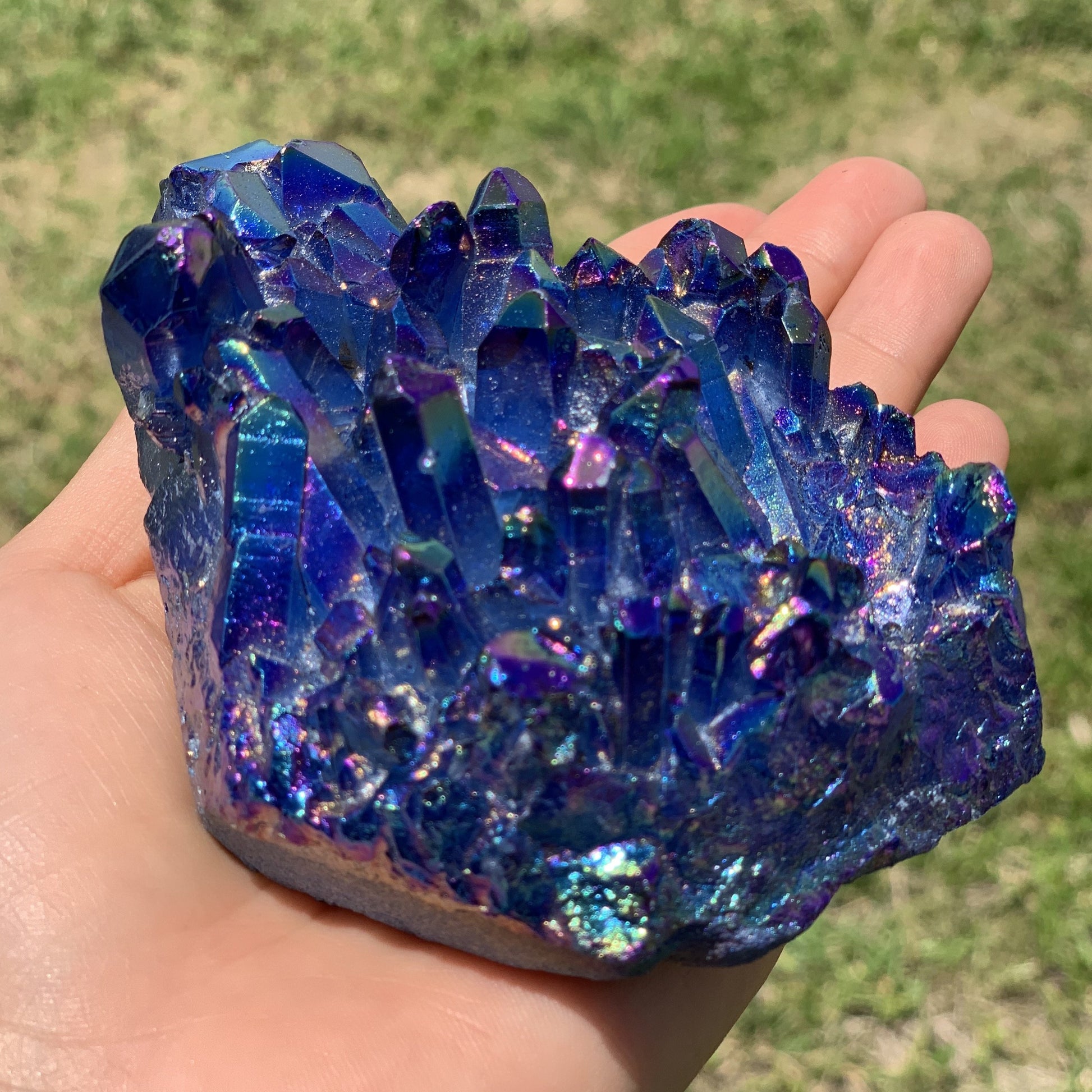 Tanzine Aura Quartz Crystal Cluster | Tanzan Aura - 371 grams-AURA QUARTZ-Magic Crystals