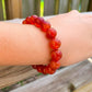 Looking for Natural Carnelian Gemstone Beaded Bracelet? Shop at Magic Crystals for Carnelian Jewelry. Large Carnelian Gemstone Bracelet with 10 mm beads. Carnelian for root Sacral Chakra and Virgo Zodiac. FREE SHIPPING available. Carnelian Beads 6mm and 8mm stone elastic unisex bracelets.