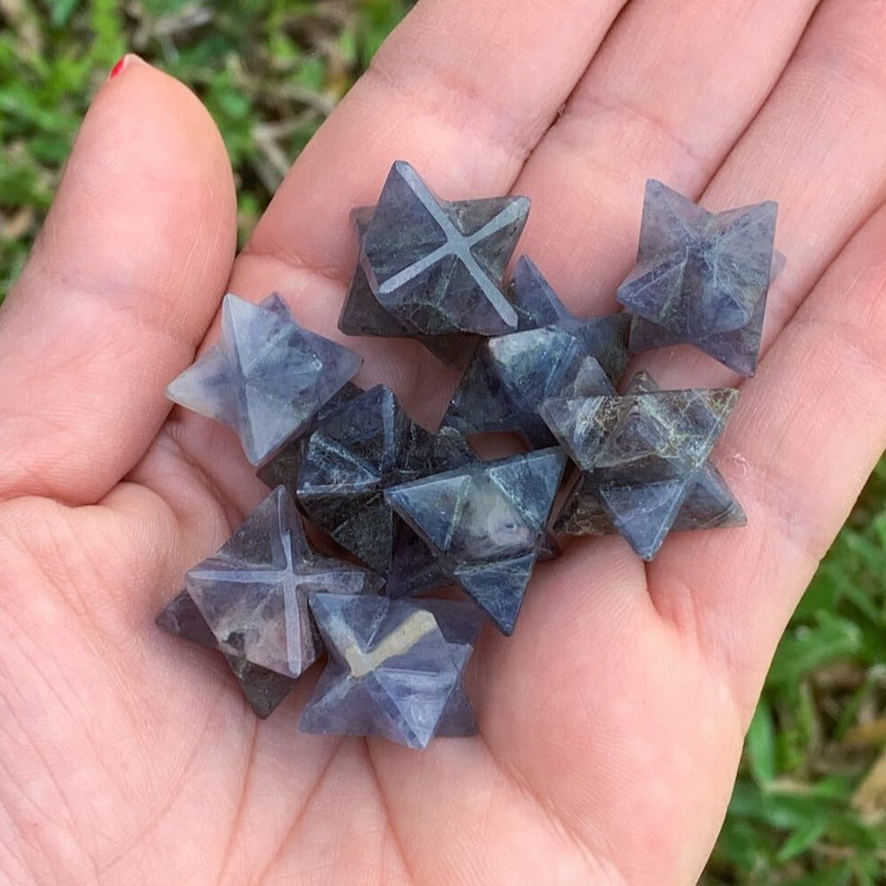 Merkaba Healing Crystals are known for activation of the Light Body merged with the Physical Body in Awakening deep Spiritual Transformation. Shop for Iolite Stone Crystal Merkaba - Sacred Geometry Star at Magic Crystals. Magiccrystals.com has Merkaba Necklace, gemstone Merkaba, and Sacred Geometry sets
