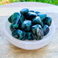 Looking for Kambaba Jasper stones? Find the best Rhyolite Kambaba Jasper Tumbled Stone at Magic Crystals. Kambaba Jasper Tumbled Stone,  Healing Rhyolite Stones, Natural Kambaba Green Jasper, Kambaba Reiki Crystal, and more with FREE SHIPPING available. Kambaba Jasper is a stone of peace, tranquility, 