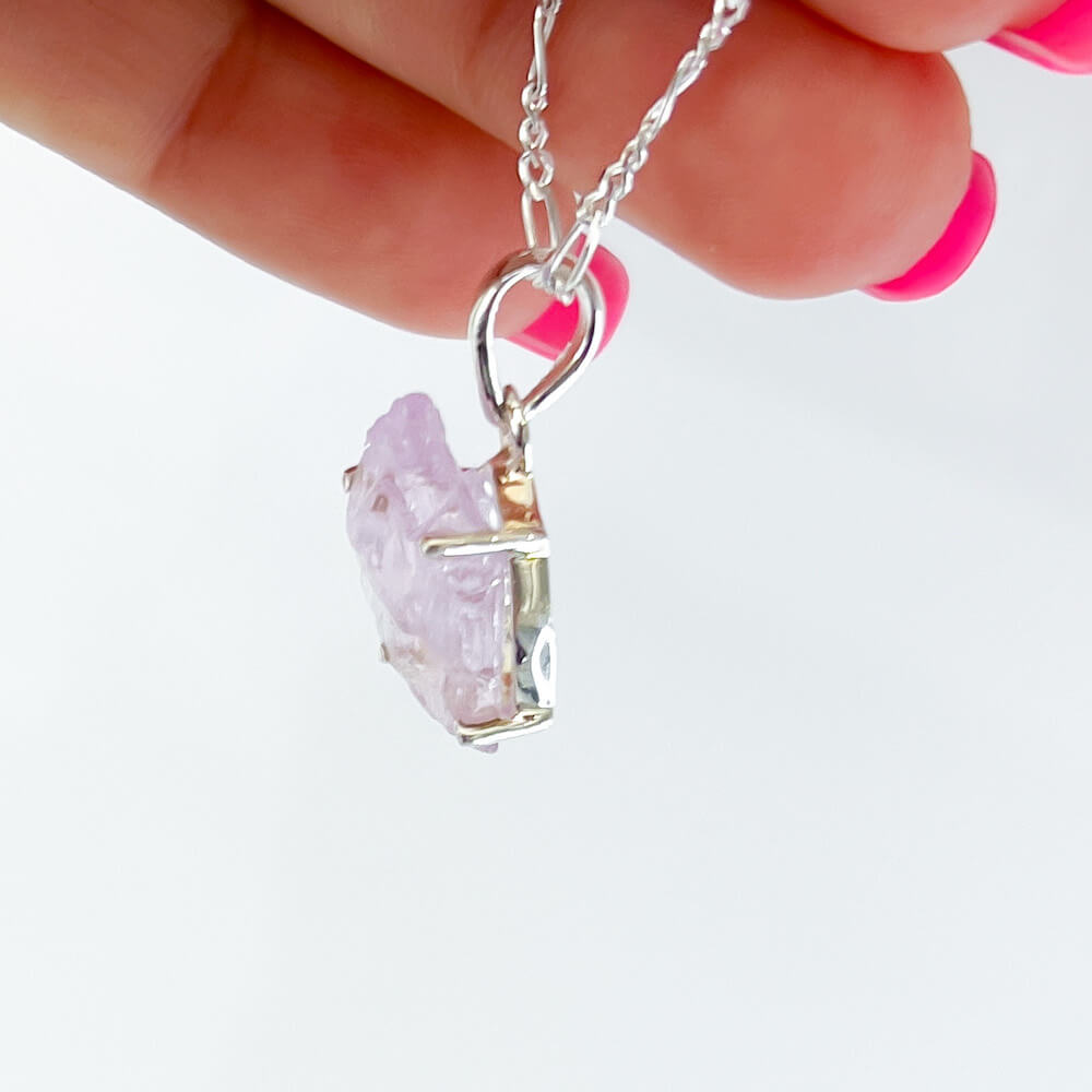Pink Kunzite Sterling Silver Necklace