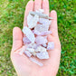Buy Raw Purple Kunzite Gemstone chunks - Choose how many stones, Singles, or Bulk at Magic Crystals. Kunzite pieces are great stones for communication, love, healing, energy, energy blockage. FREE SHIPPING Crystal Gift, Constellation Gift, Gift for Friends, Gift for sister, Gift for Crystals Lovers at Magic Crystals. 