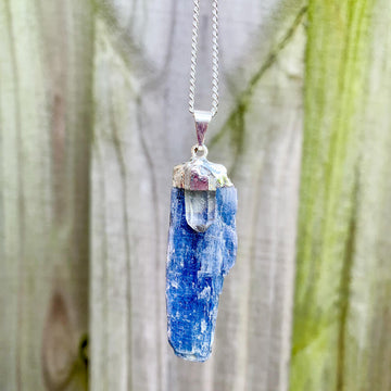 Raw Kyanite Necklace Beaded Green Crystal Necklace Natural 