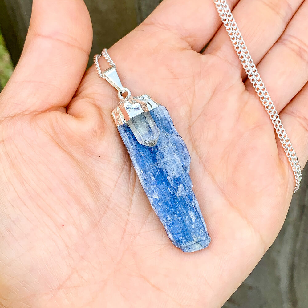 Hot Selling High Quality Natural Blue Kyanite Square Plate Pendant For  Healing