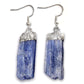 Raw Blue Kyanite Crystal Earrings - Silver Raw Crystal Drop Dangle Earrings - Crystal Stone Earrings - Wife Gift For Her - Blue Kyanite Jewelry.  Shop for handmade kyanite Jewelry at Magic Crystals.  FREE SHIPPING available. Christmas gift, birthday present.