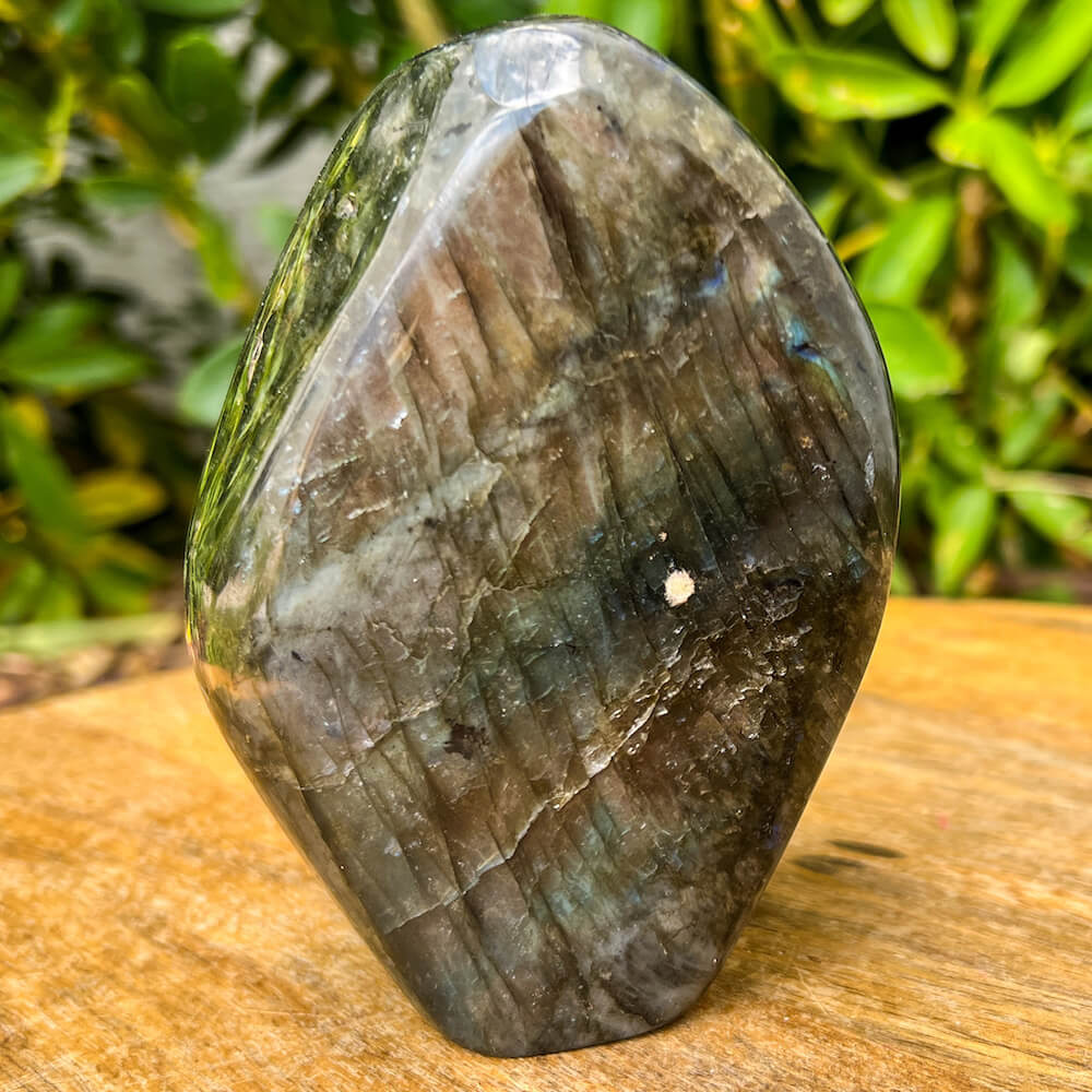 Looking for polished labradorite? Shop at Magic Crystals for Labradorite Stone Slab - Free Form Labradorite. Empathetic, supporting, and glowing with soft, pretty color, this Labradorite palm stone is a wonderful crystal gift for someone you love.  FREE SHIPPING AVAILABLE. Labradorite-Freeform-C