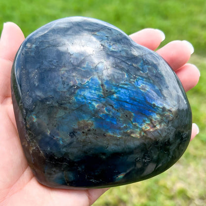 Looking for polished labradorite? Shop at Magic Crystals for Labradorite Stone Heart - Labradorite Carving. Empathetic, supporting, and glowing with soft, pretty color, this Labradorite palm stone is a wonderful crystal gift for someone you love. FREE SHIPPING available.