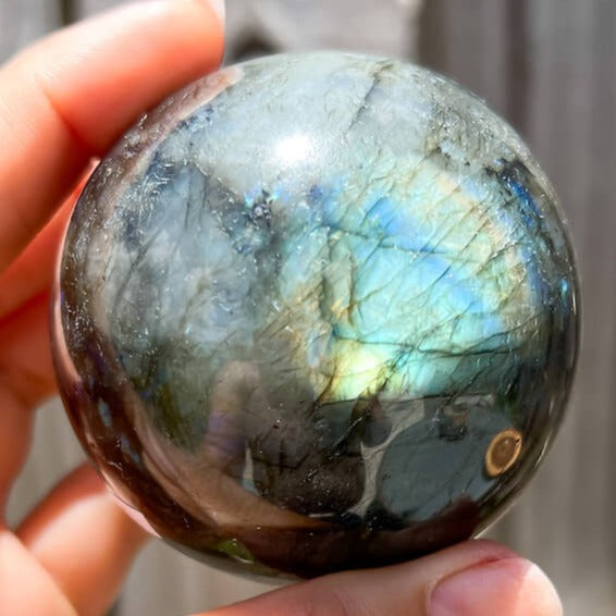 Natural Labradorite Sphere - C, Labradorite Ball, Undrilled Labradorite Crystal Ball. Labradorite Healing Crystal.