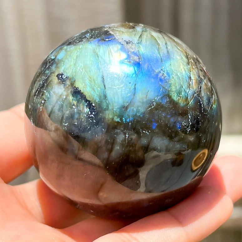 Natural Labradorite Sphere - D, Labradorite Ball, Undrilled Labradorite Crystal Ball. Labradorite Healing Crystal.