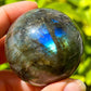 Natural Labradorite Sphere - E, Labradorite Ball, Undrilled Labradorite Crystal Ball. Labradorite Healing Crystal.