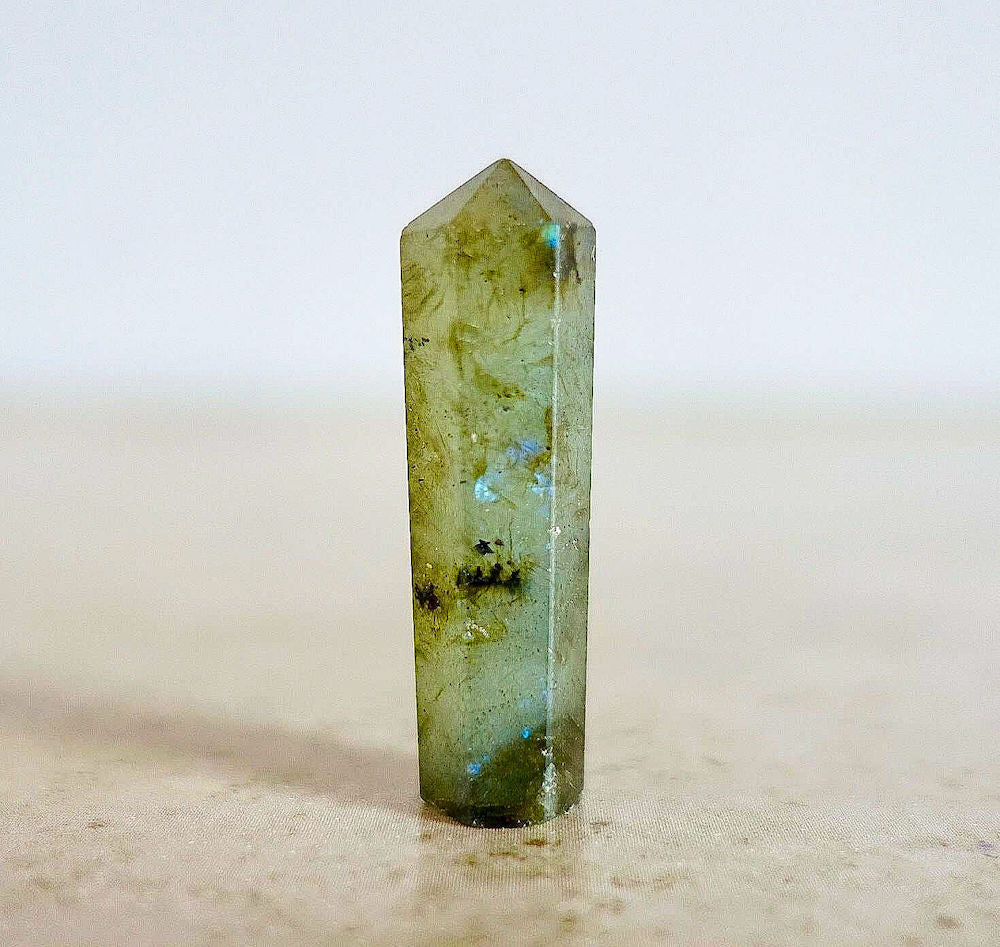 Gemstone Single Point Wand - Labradorite Point. Check out our Jewelry points, Healing Crystals, Bohemian Stones, Pointed Gemstone, Natural Stones, crystal tower, pointed stone, healing pencil stone. Single Terminated Gemstone Mix Crystal Pencil Point Stone, Obelisk Healing Crystals ,Mixed Points, Tower Pencil. Mini Crystal Towers.