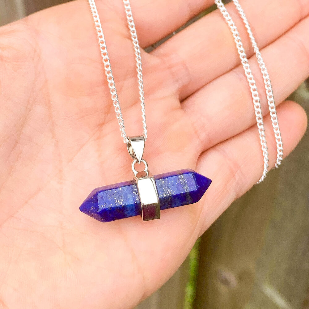 Looking for Unique Lapis Lazuli jewelry? Find Blue Lapis Lazuli Necklace - Blue Lapis Lazuli Crystal Pendant - Horizontal Hexagonal Crystal Necklace - Blue Lapis Lazuli Pendant - Healing Stone when you shop at Magic Crystals. Natural Blue Lapis Lazuli Crystal Healing Pendant Necklace. Mens Blue Lapis Lazuli pendant necklace.
