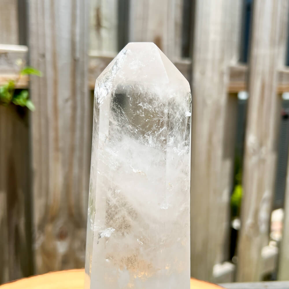 Clear Quartz Obelisk - Clear Quartz Tower  at Magic Crystals. These Vesuvianite obelisks hold a power all their own as they symbolize the ancient obelisks found in Egypt. Shop Clear Quartz obelisks, wands, and pencil points. Crystal Clear quartz is the most recognized type of crystal. FREE SHIPPING AVAILABLE. 